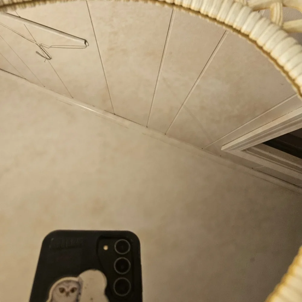 Vintage Cream Oval Burwood Plastic Mirror Decorative Vanity Tabletop Cottage